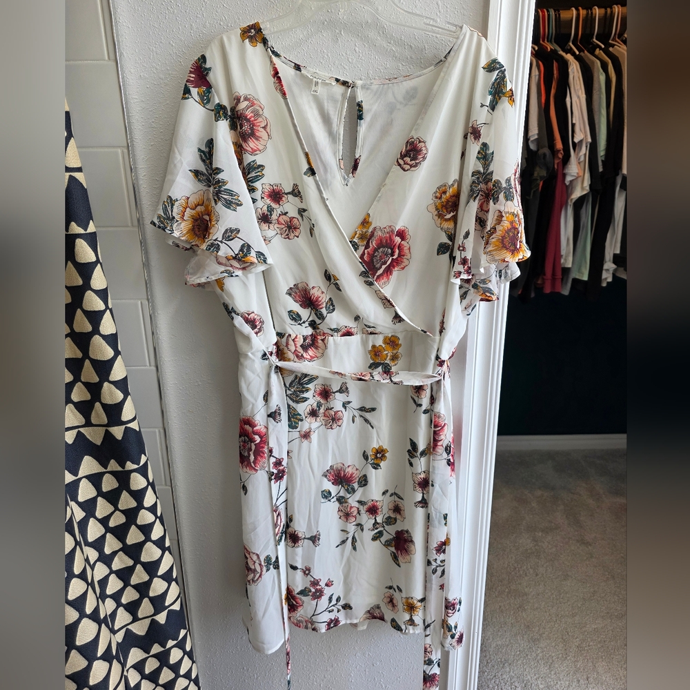 Maurices Multicolored Flutter Sleeve Sundress XXL